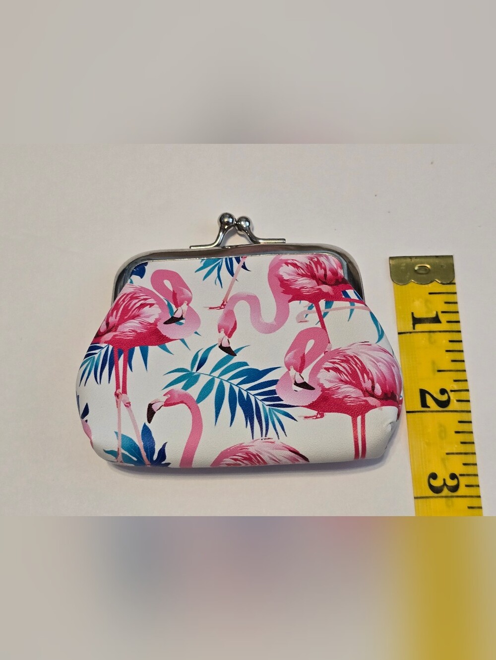 πBoutique Coin Purse Lot 3pc Purple Ombre Fur Skull Flamingo Clasp Pouch ππ𦩠- Picture 3 of 4